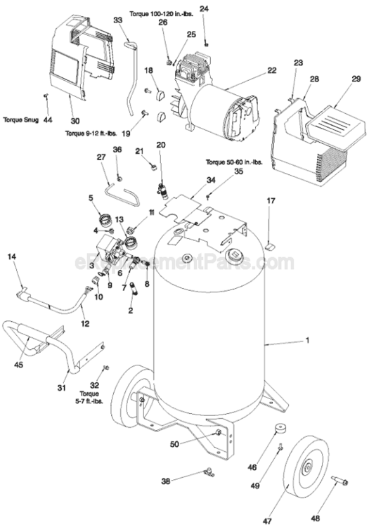 Page A Diagram and Parts List for CPF6025VP Type 0 Porter Cable Compressor
